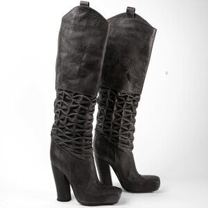 John Galliano Tall Leather Boots sz 37